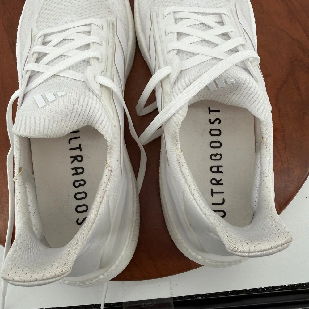 Adidas Ultraboost 5X Knit Upper Road Running Shoes Triple White JH7252  Women 11